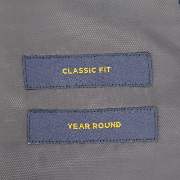 Stafford Travel Blazer Mens 52R Grey Houndstooth Classic Fit Year Round Wool Mix - Picture 12 of 15